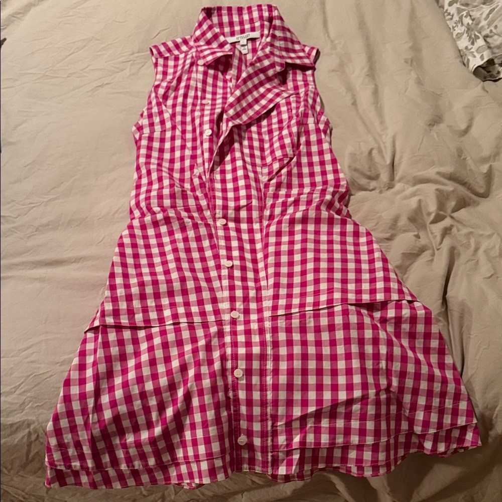 10 Crosby Derek Lam Pink and White Checkered Dress